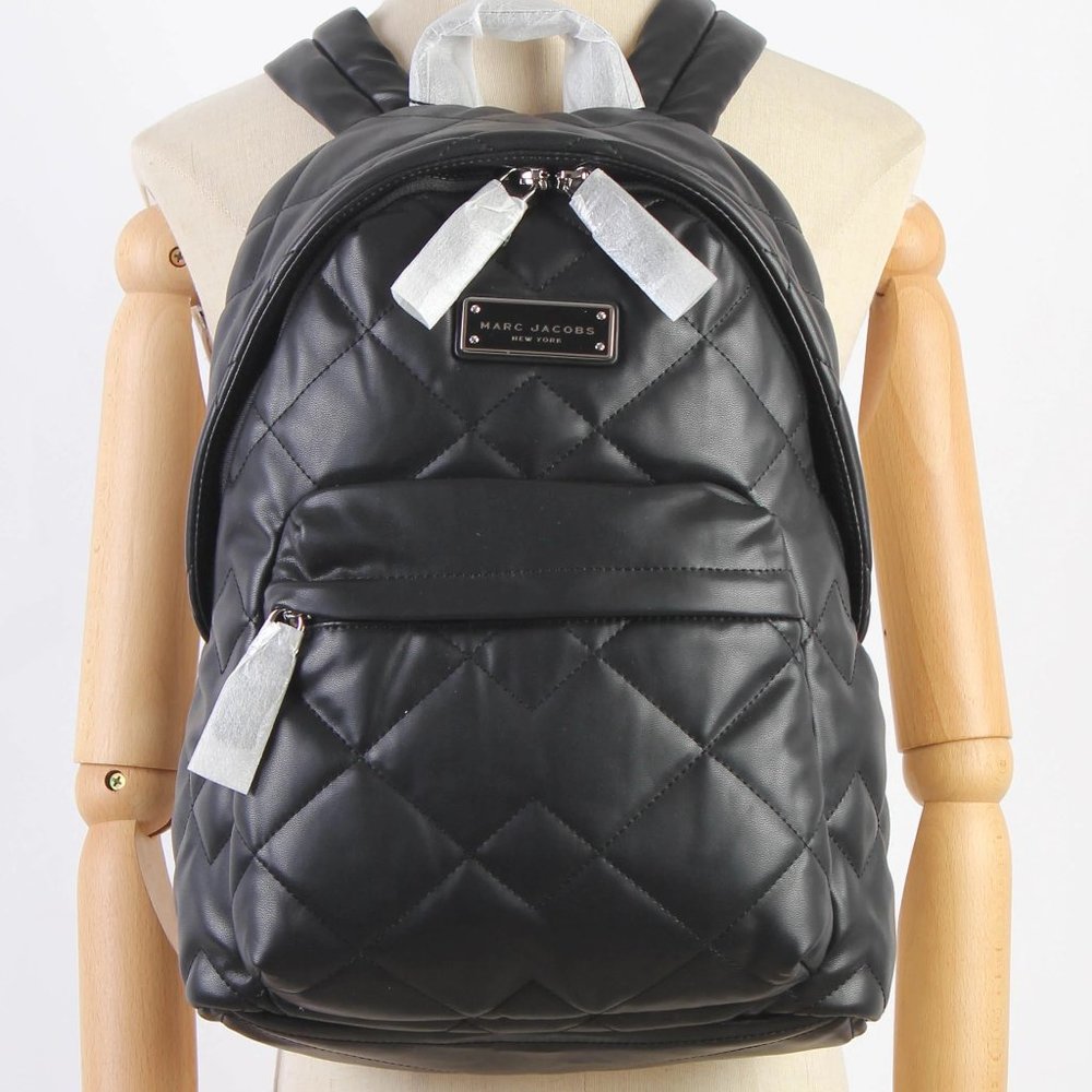 MARC JACOBS QUILTED MOTO FAUX LEATHER BACKPACK in BLACK BRAND NEW W/ TAGS! RARE!